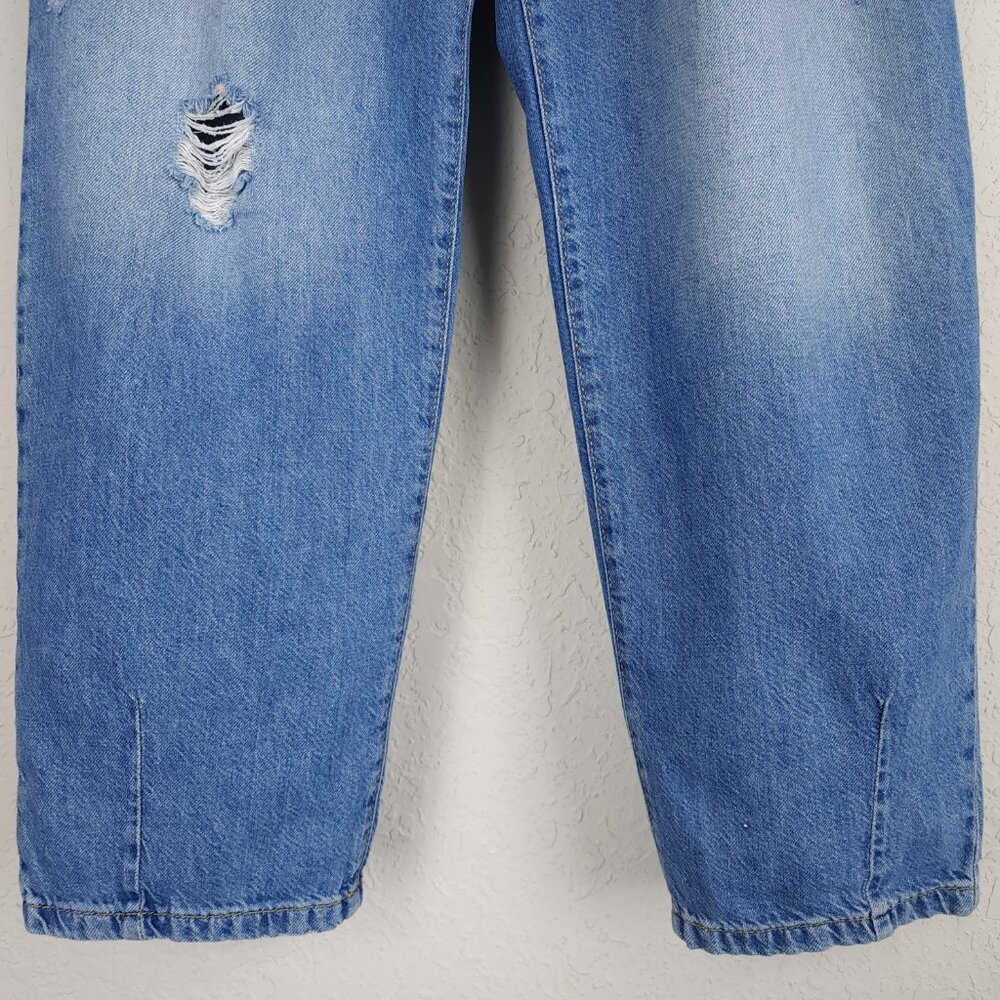 Anthropologie Pilcro 26 Med Wash Distressed High Rise The Breaker Relaxed Jeans - Picture 6 of 11
